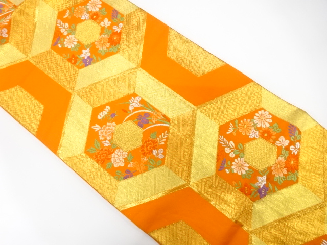 JAPANESE FUKURO OBI / WOVEN PEONY